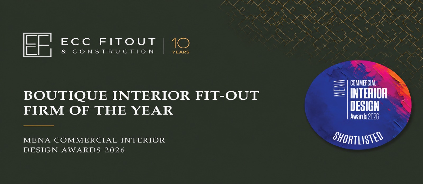 ECC Fit-Out Shortlisted for Boutique Interior Fit-Out Firm of the Year at CID Awards 2026 